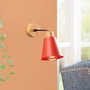Opviq Manavgat - N-616 Lámpara de Pared Roja con Base de Madera